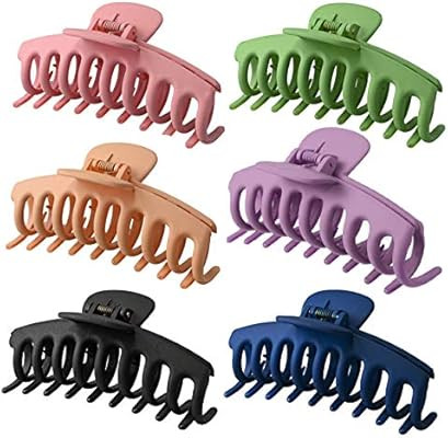 Matte Hair Claw Clips, Non-slip Plastic Large Strong Hold Comfortable Big Hair Clips Fashion Acce... | Amazon (US)