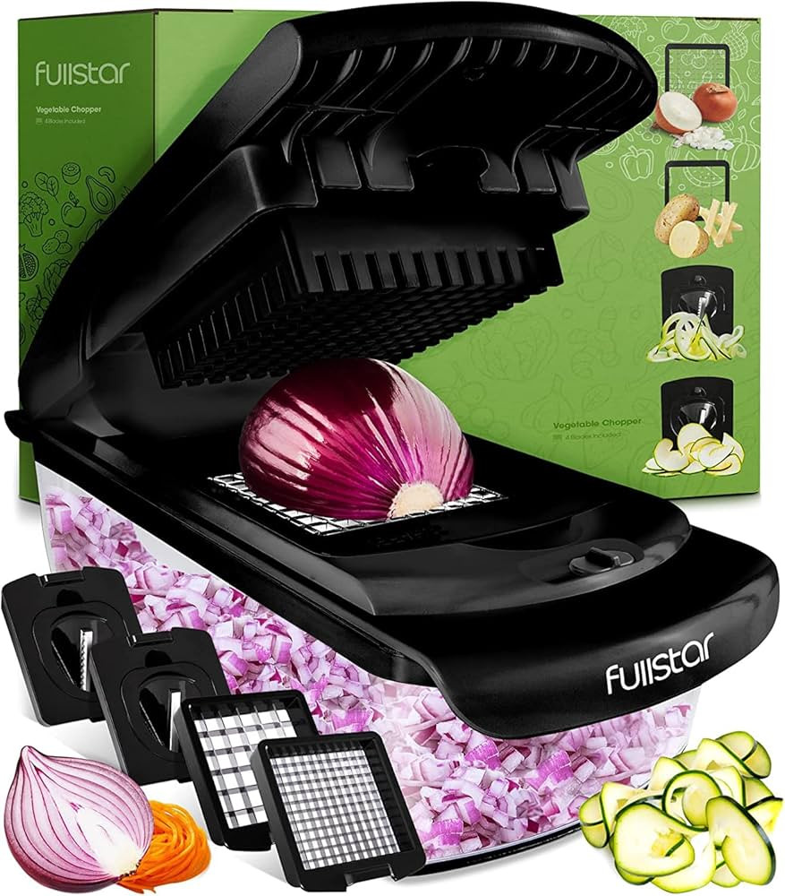 Fullstar Vegetable Chopper - Spiralizer Vegetable Slicer - Onion Chopper with Container - Pro Foo... | Amazon (US)