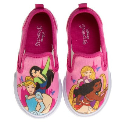 Disney Princess Toddler Girls' Slip-on Canvas Casual Sneakers - Multicolored, 6 | Target