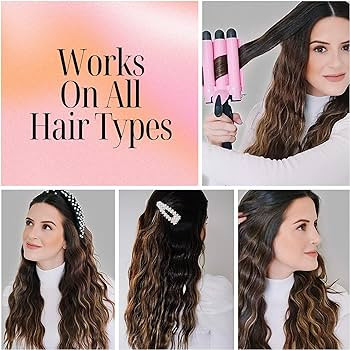 Alure Three Barrel Curling Iron Wand Hair Waver with LCD Temperature Display - 1 Inch Ceramic Tou... | Amazon (US)