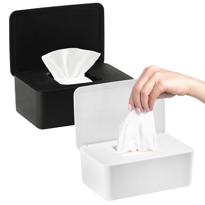 2Pcs Diaper Wipes Dispenser, Refillable Wipe Container, Wipe Container with Sealing Design Lid, K... | Amazon (US)