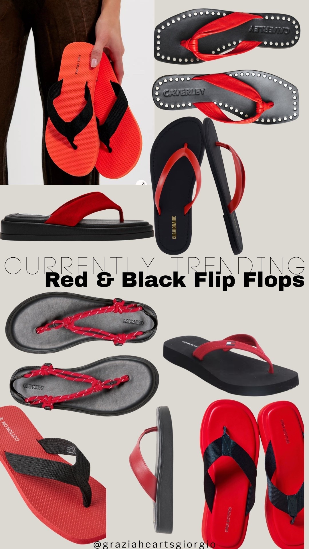 Currently Trending: Red and black Flip Flops 
.