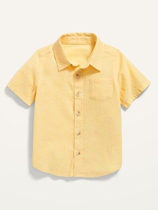 Linen-Blend Short-Sleeve Shirt for Toddler Boys | Old Navy (US)