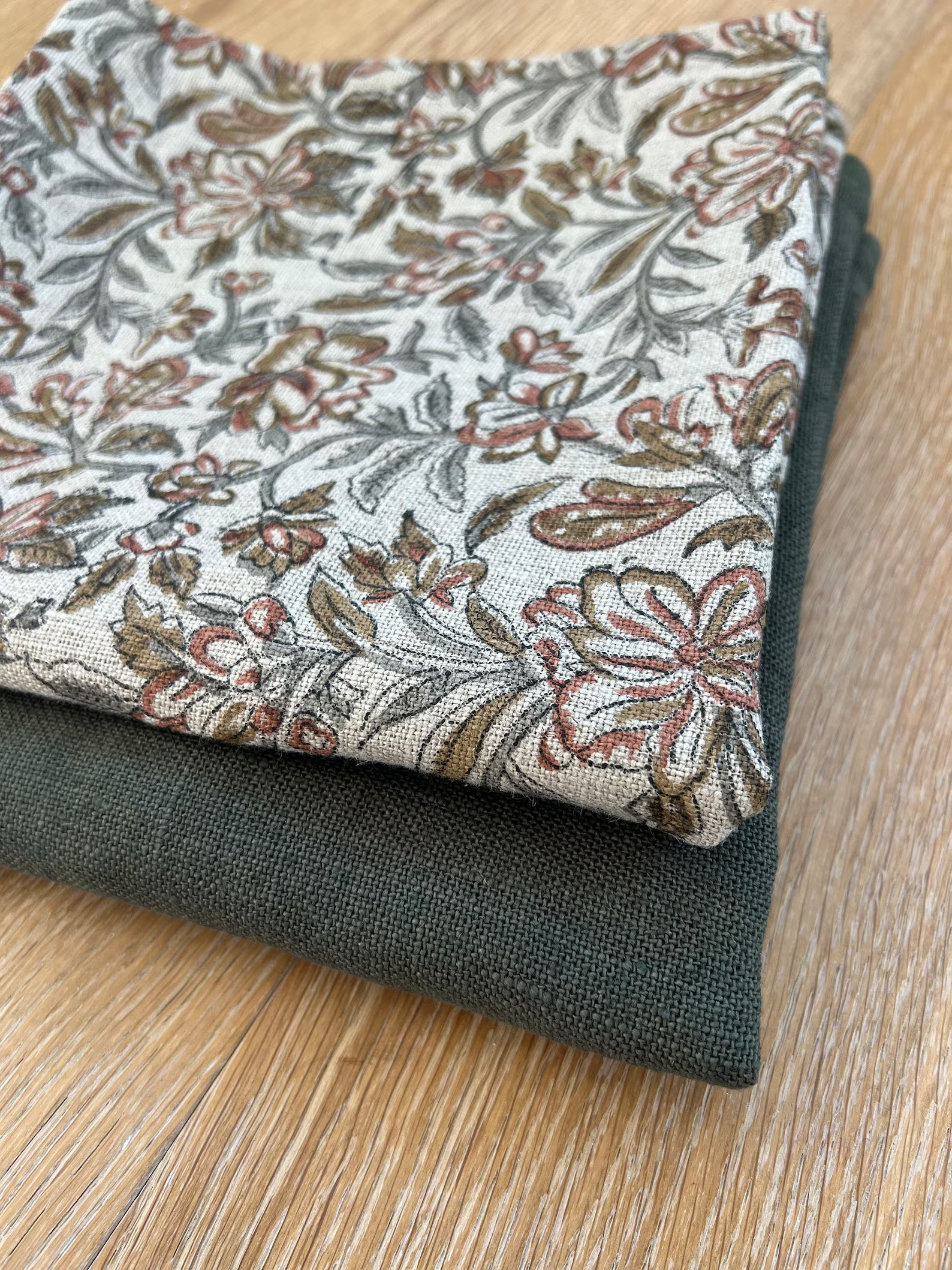 Floral Pillow Cover Cotton Linen Blend Beige Rust Mustard Gray Rustic Shabby Chic Botanical Sofa ... | Etsy (US)