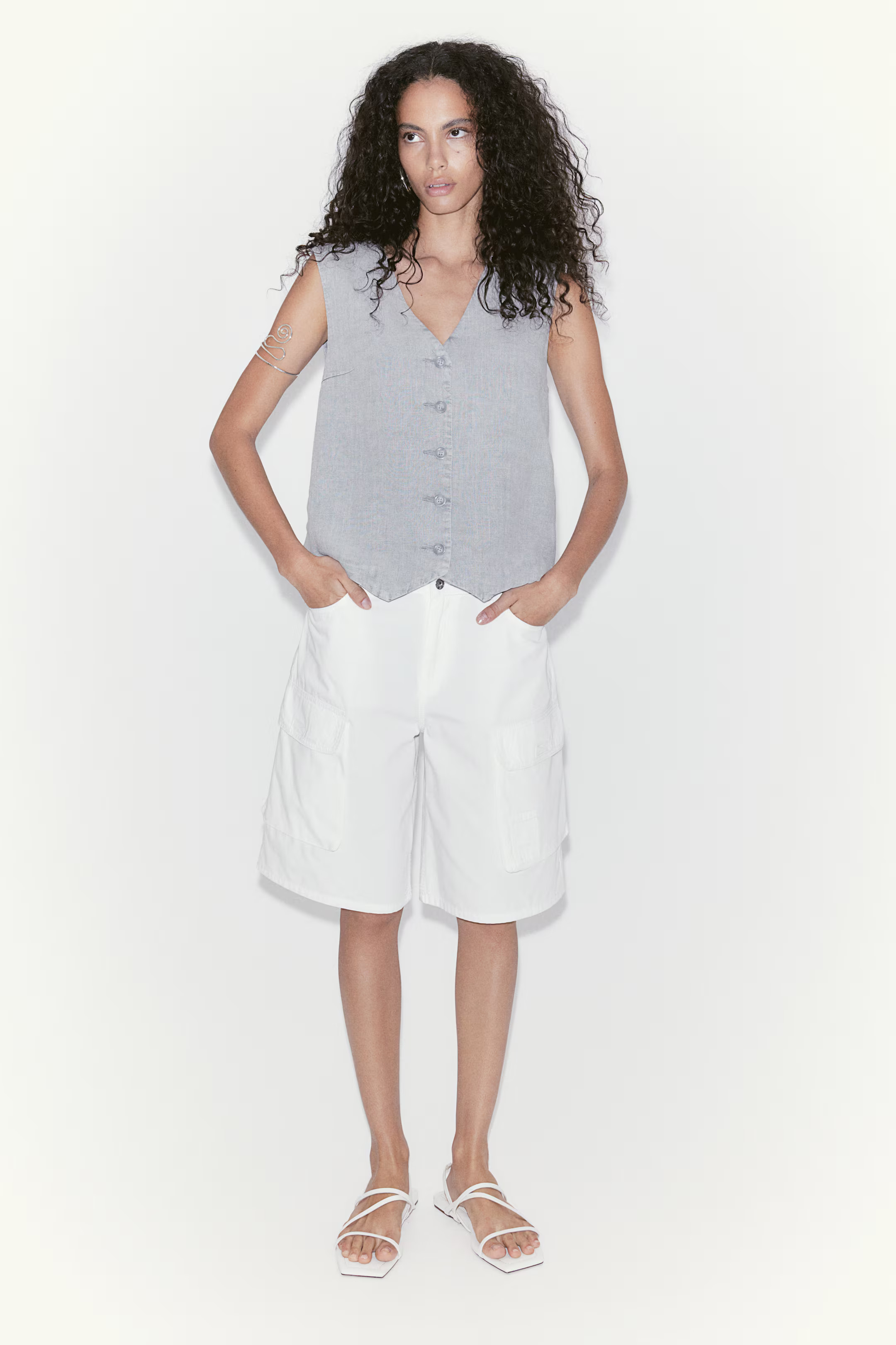 Linen-blend suit waistcoat | H&M (UK, MY, IN, SG, PH, TW, HK)