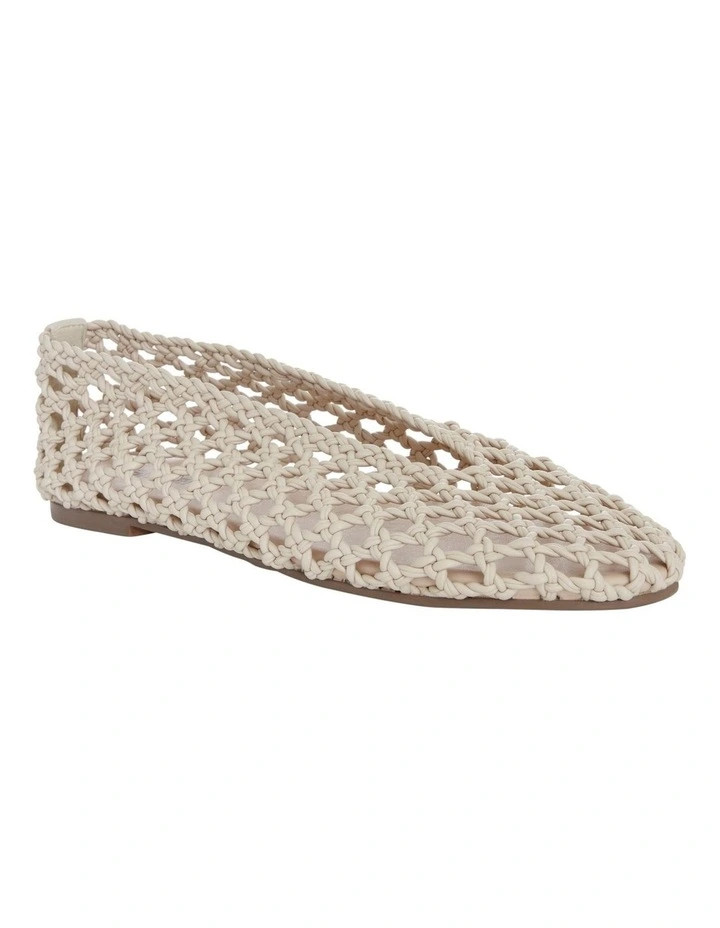 SandlerElla Flats Ballet in Off White Weave | Myer