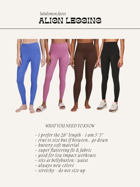 Casual style for running errands! Lululemon align leggings 28” length (I am 5’ 5” they are perfect length) i am between a 6 and 8 these are an 8 I would say size down if between tho! Super stretchy and soft. I prefer a 6 for working out but the 8 are great for lounge. Most flattering and comfy fit! 

#LTKstyletip