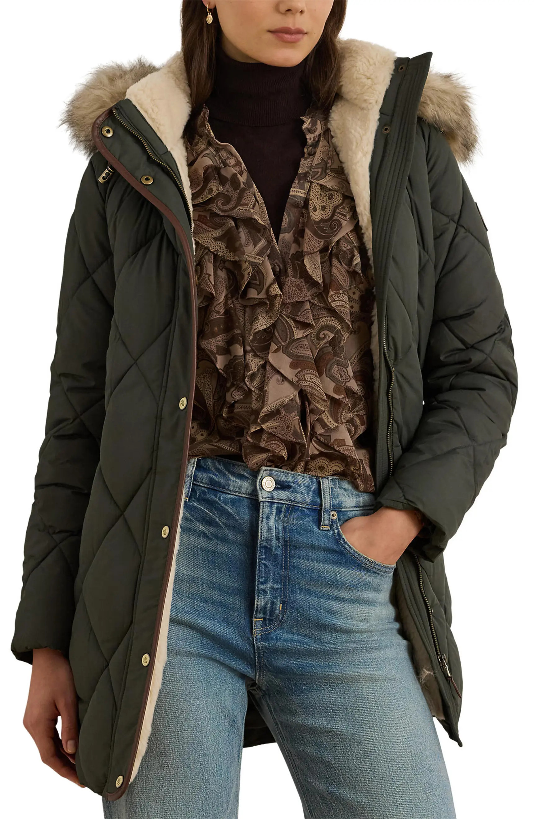 Faux Fur Trim Hooded Puffer Jacket | Nordstrom