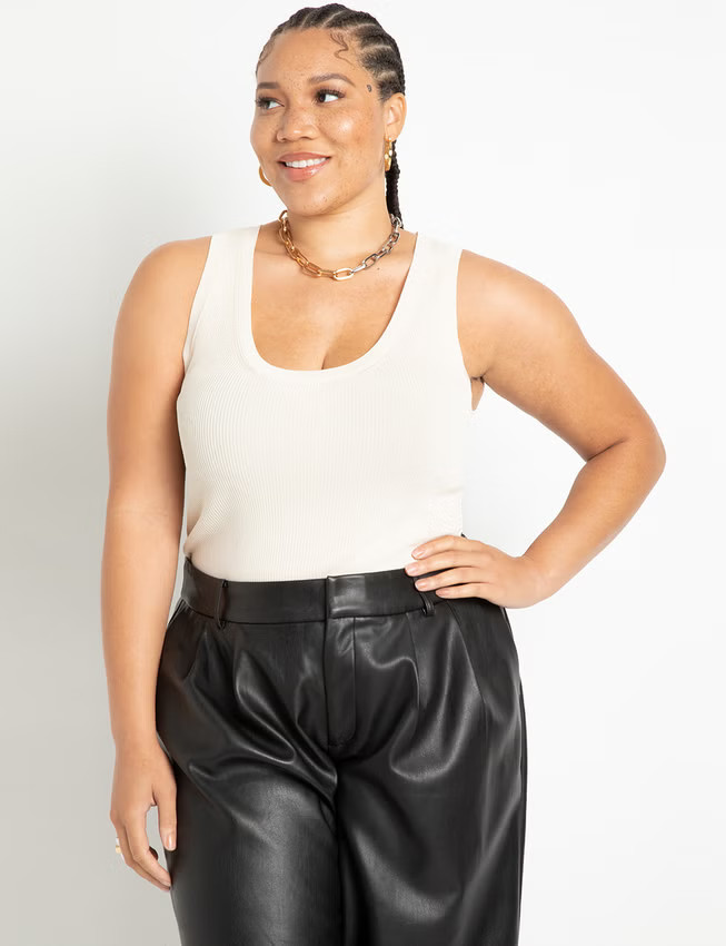 Scoop Neck Knitted Tank | Eloquii