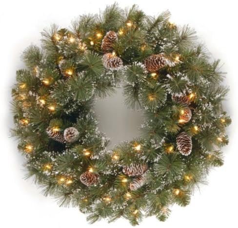 National Tree Company Pre-lit Artificial Christmas Wreath | Flocked with Mixed Decorations and Pre-s | Amazon (US)