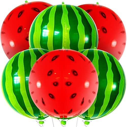 Watermelon Balloons for watermelon party supplies - Pack of 6 | Large 22 Inch Sphere 360 Degree 4... | Amazon (US)