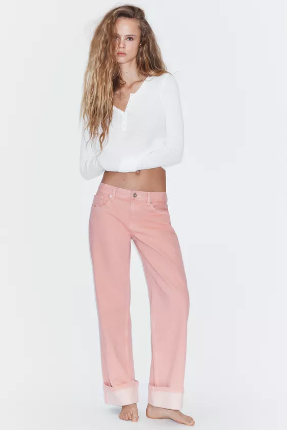 TRF LOW-RISE LOOSE FOLDED JEANS | Zara UK