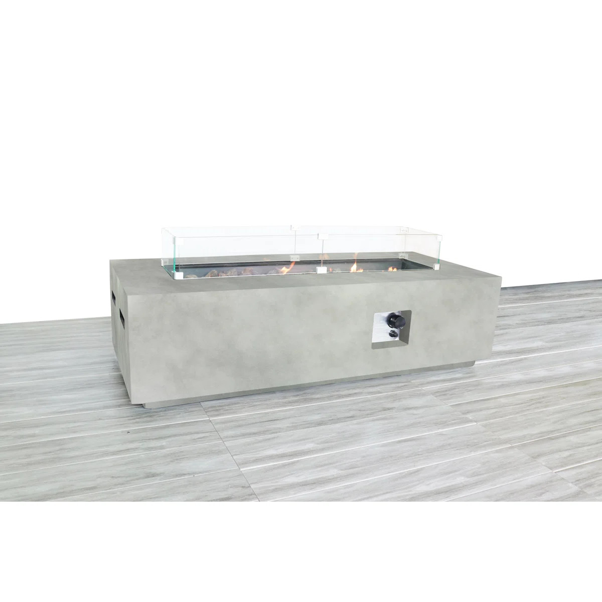 Abigale Rectangle Fiber Reinforced Concrete Propane Fire Pit Table | Wayfair North America