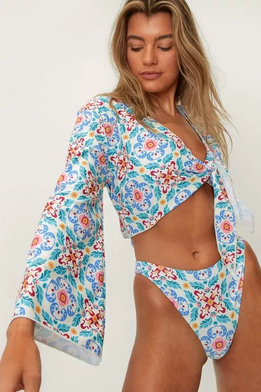Recycled Tile Triangle Bikini and Cover Up Set | Nasty Gal (US)