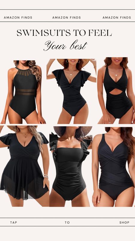 Swimsuits. One piece swimsuits. Amazon swimsuit finds. Black simple bathing suits. 

#LTKStyleTip #LTKSwim