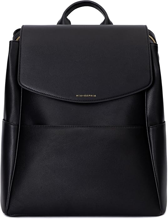 MIA + SOPHIA Leather Diaper Bag Backpack with USB Charging port, Changing Pad, Stroller Straps, a... | Amazon (US)