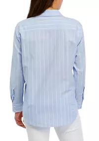Crown & Ivy™ Petite Long Sleeve Oxford Boyfriend Shirt | Belk