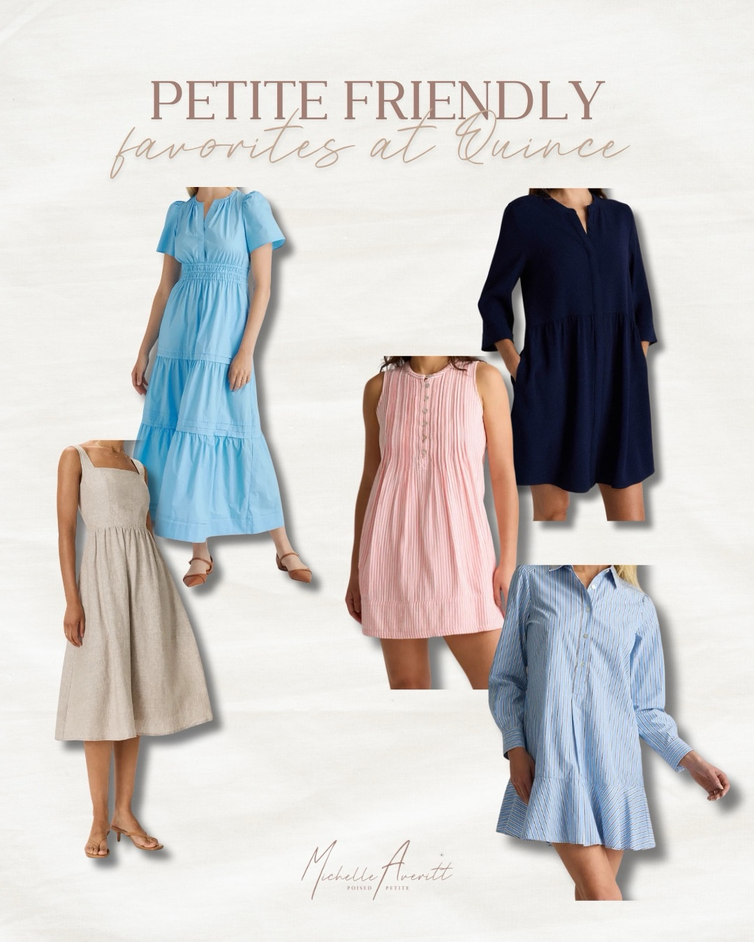 My Quince petite friendly favorites this season! These dresses are perfect for the spring season. 

Fashion over 40, petite style, spring dress

#LTKOver40 #LTKootd #LTKPetite