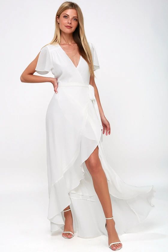Magic Moment White Wrap Maxi Dress | Lulus (US)