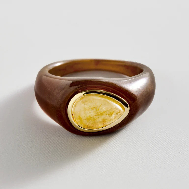 Bold Idea Chunky Statement Ring - Tiger's Eye/Citrine | BaubleBar