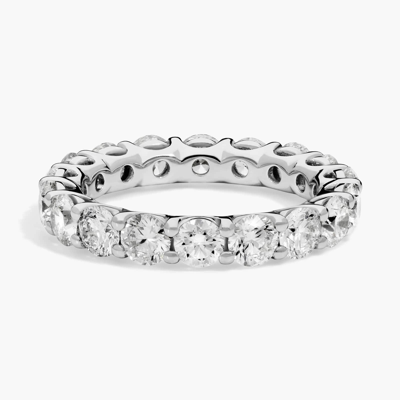 Low Dome Basket Lab-Grown Diamond Eternity Ring In 14K White Gold (3 Ct. tw. - F-G / VS2-SI1) | Blue Nile