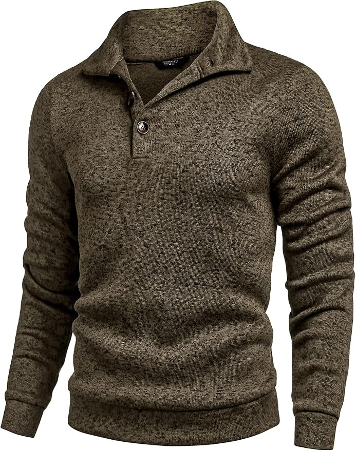 COOFANDY Men's Casual Slim Fit Pullover Sweater Knitted Thermal Sweatshirt | Amazon (US)