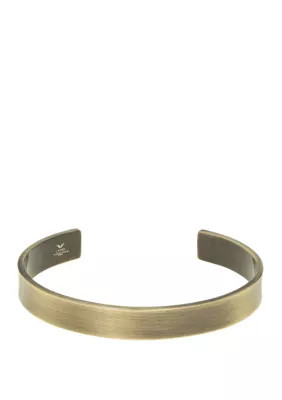 Belk & Co Men's Stainless Steel Cuff Bangle With Antique Gold | Belk