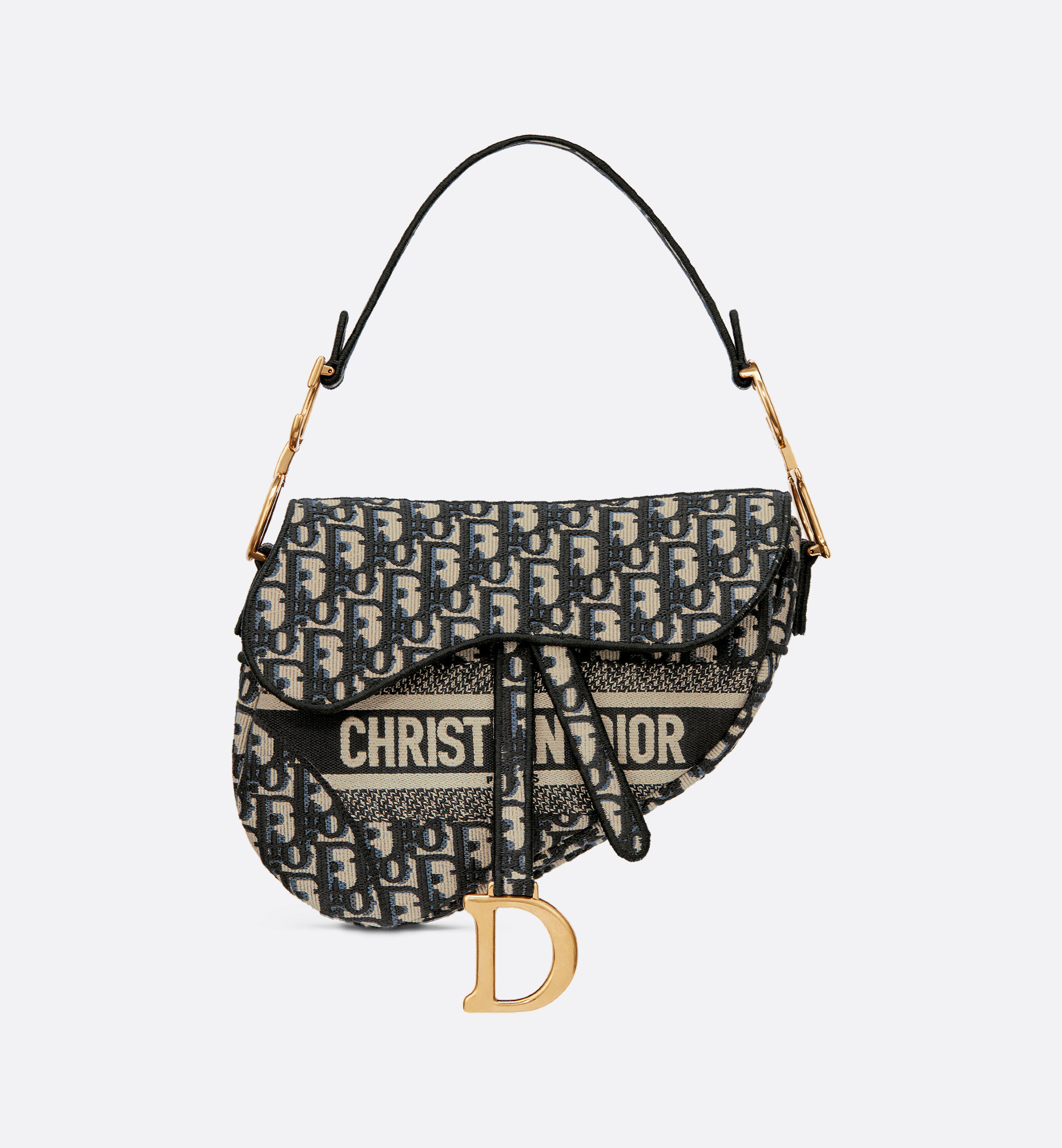 Saddle Bag Blue Dior Oblique Embroidery | DIOR | Christian Dior Parfums UK