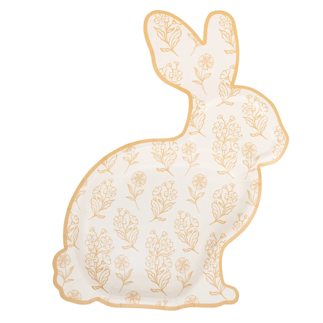 Floral Bunny Shaped Plate (8ct) | My Mind's Eye