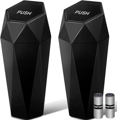 HOTOR Car Trash Can with Lid, Leakproof, Black, 2 Pack | Amazon (US)