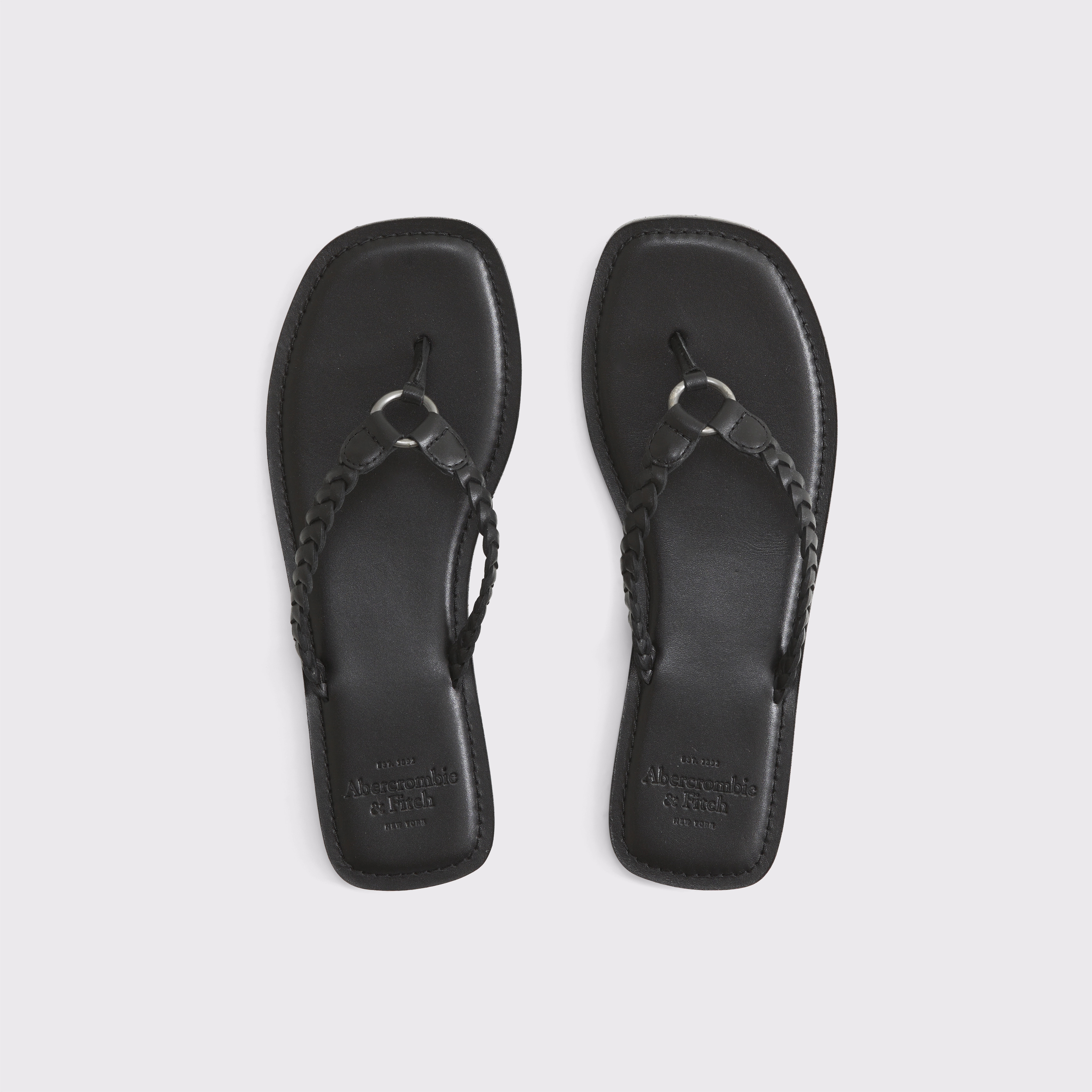 Genuine Leather Braided Flip-Flop Sandals | Abercrombie & Fitch (US)