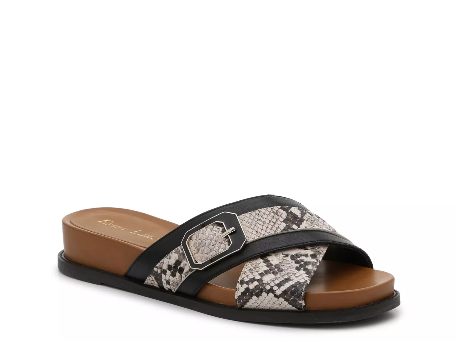 Essex Lane Alina Sandal - Women's - Black/Cognac/Ivory Snake Print | DSW