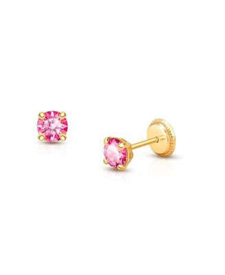 Tiny Blessings Girls' 14K Gold 4mm Crystal Birthstone Studs Screw Back Earrings - Baby, Little Ki... | Bloomingdale's (US)