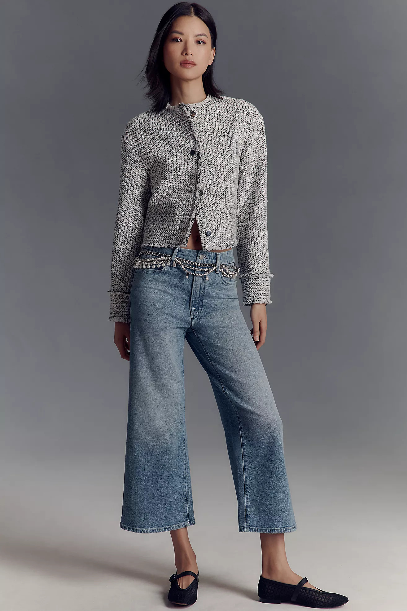 Good American x Anthropologie Good Waist High-Rise Palazzo Crop Jeans | Anthropologie (US)