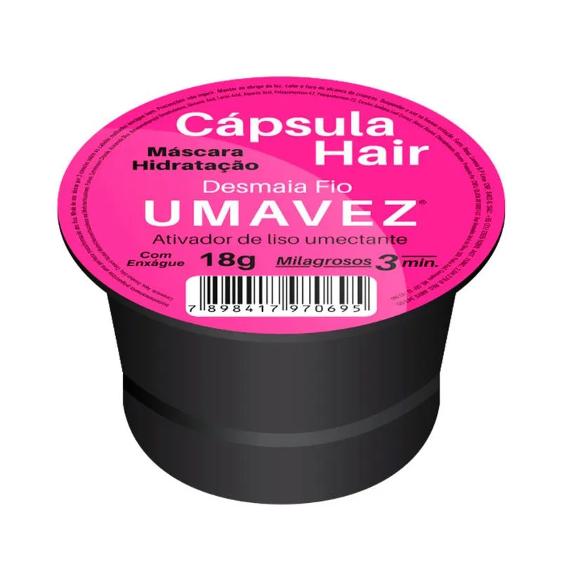 Capsula Hair Hidratante Uma Vez Desmaia Fio 18g - Lojas REDE: A Maior Rede de Cosméticos do Bras... | LOJAS REDE (BR)