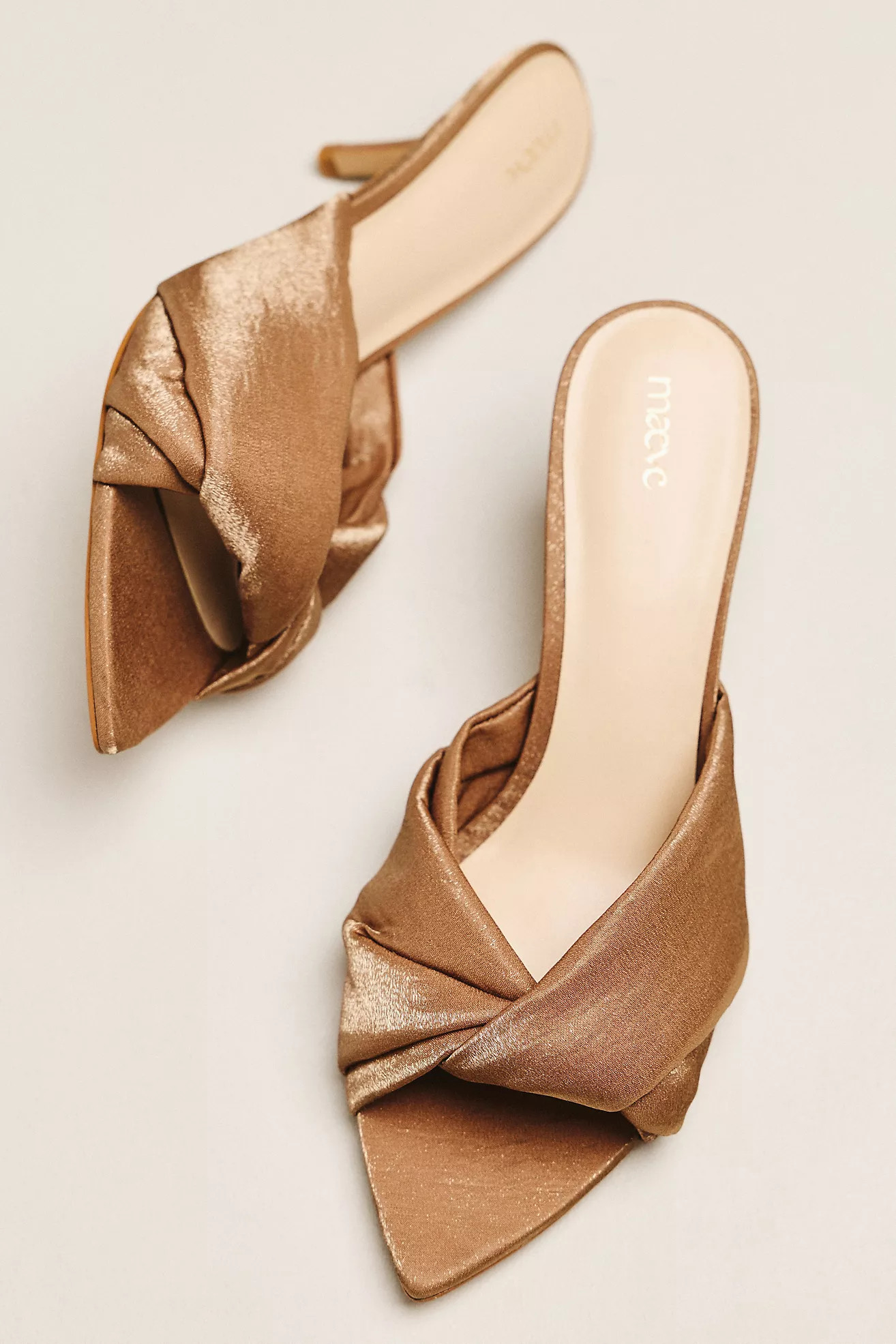 Maeve Satin Wrapped Mule Heels | Anthropologie (US)