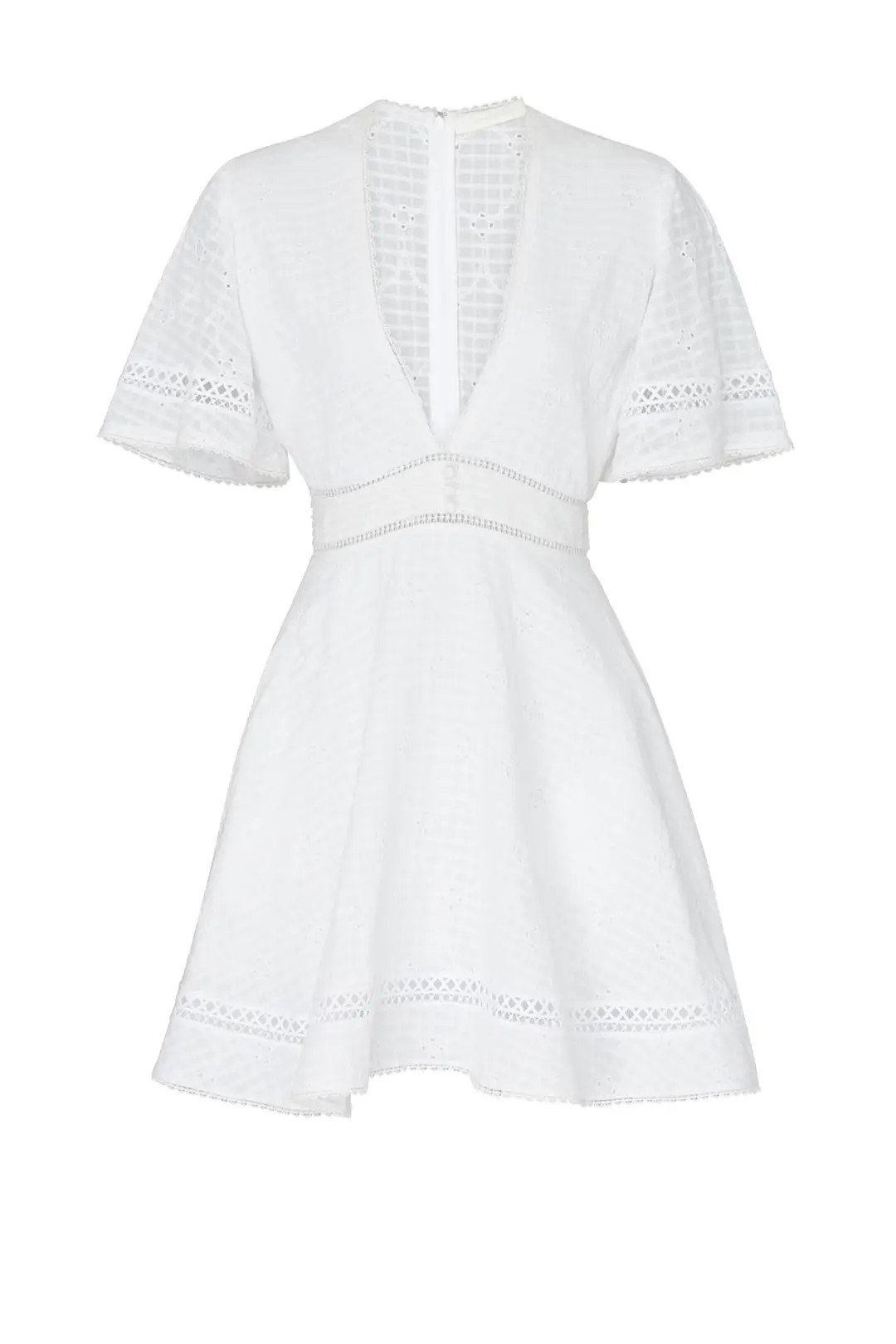 Embroidery V-Neck Mini Dress | Rent The Runway