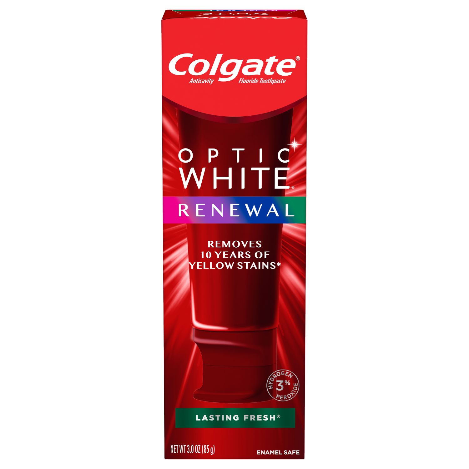 Colgate Optic White Renewal Teeth Whitening Toothpaste, Lasting Fresh, 3 oz | Walmart (US)