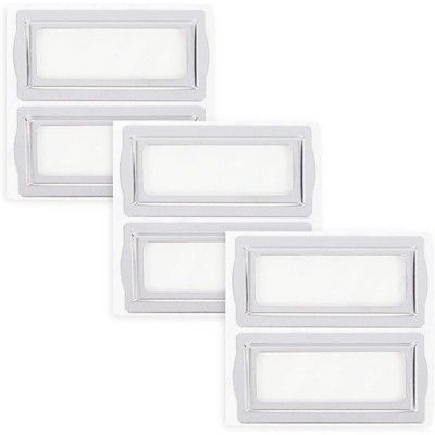 Bright Creations 6 Pack Metal Clip Label Holders Bookplates Self Adhesive Tags, White 3.1 x 1.4 i... | Target