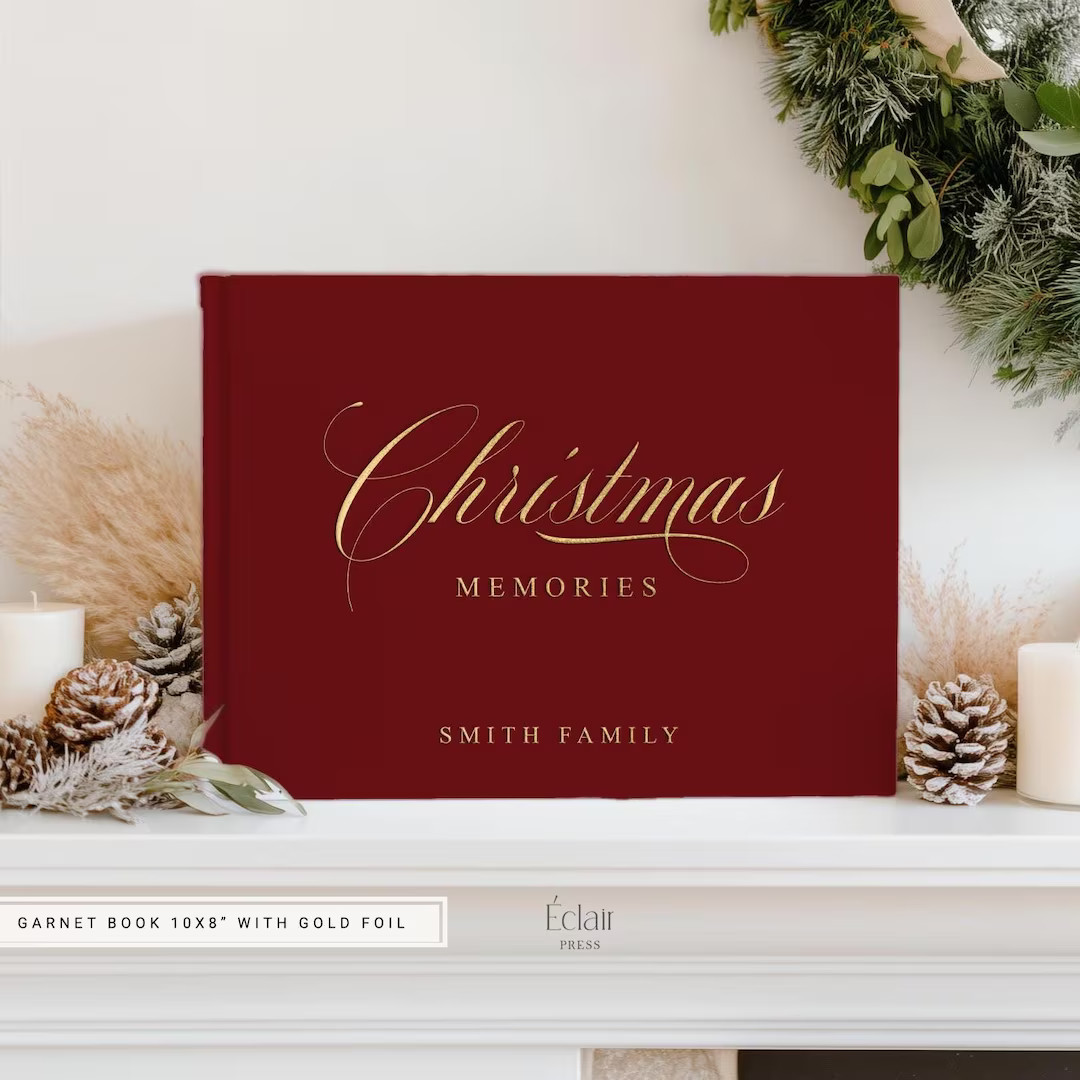 Personalized Christmas Memory Book, Custom Christmas Guest Book, Family Christmas Card Album, Chr... | Etsy (US)