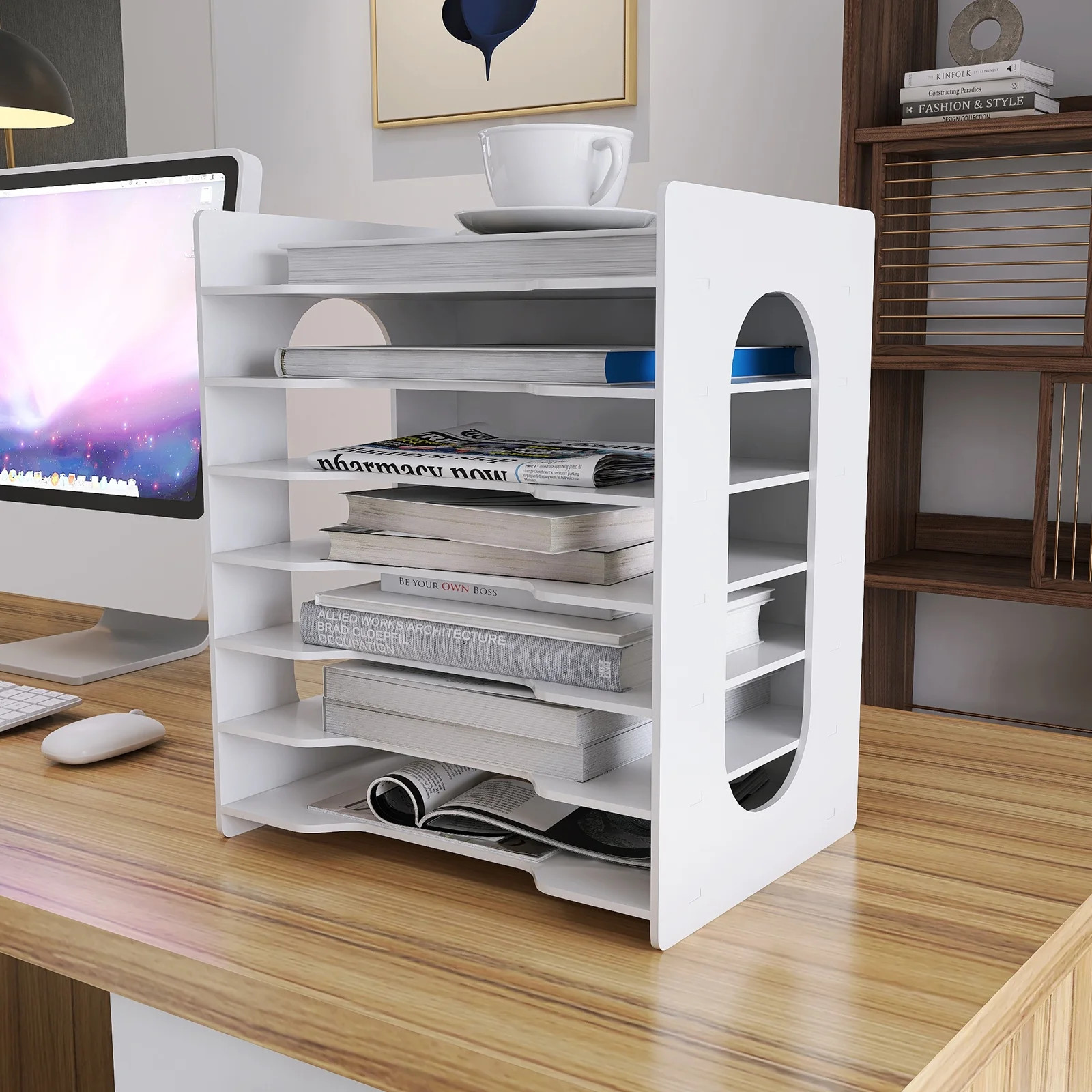 Natwind Office Paper Organizer for Desk Desktop Letter Tray & A4 Paper Holder Document Storage Ra... | Walmart (US)