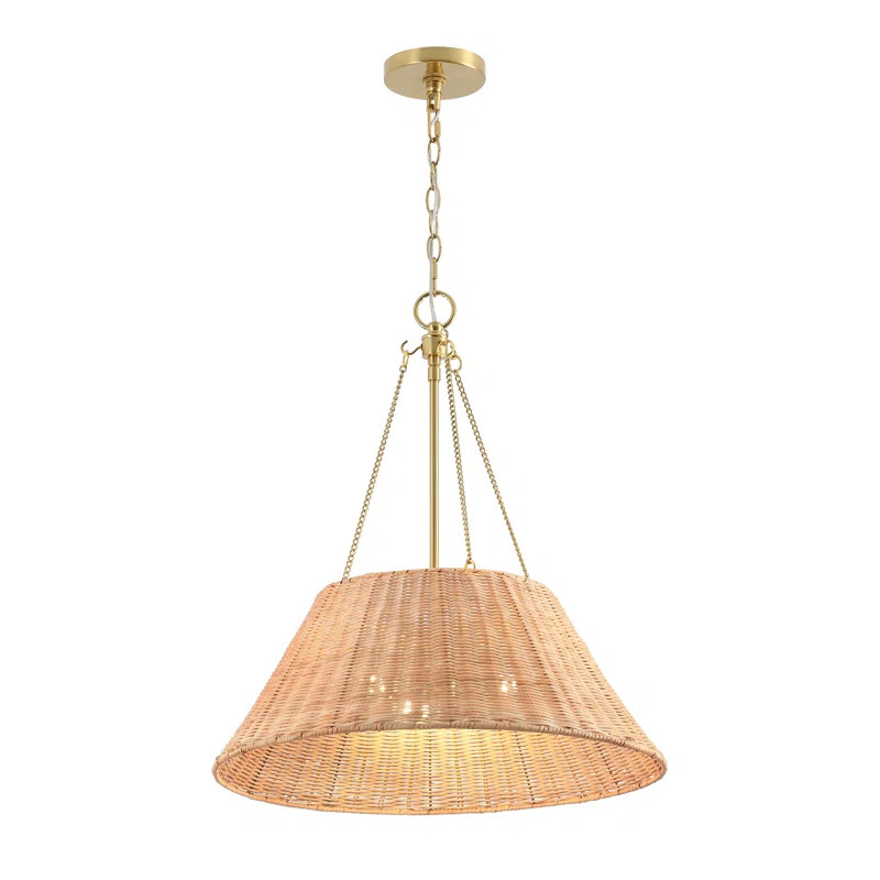 3-Light Dimmable Rattan Drum Chandelier | Wayfair North America