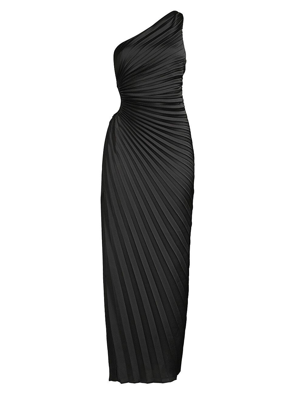 Women's Solie Pleated One-Shoulder Gown - Black - Size Small | Saks Fifth Avenue