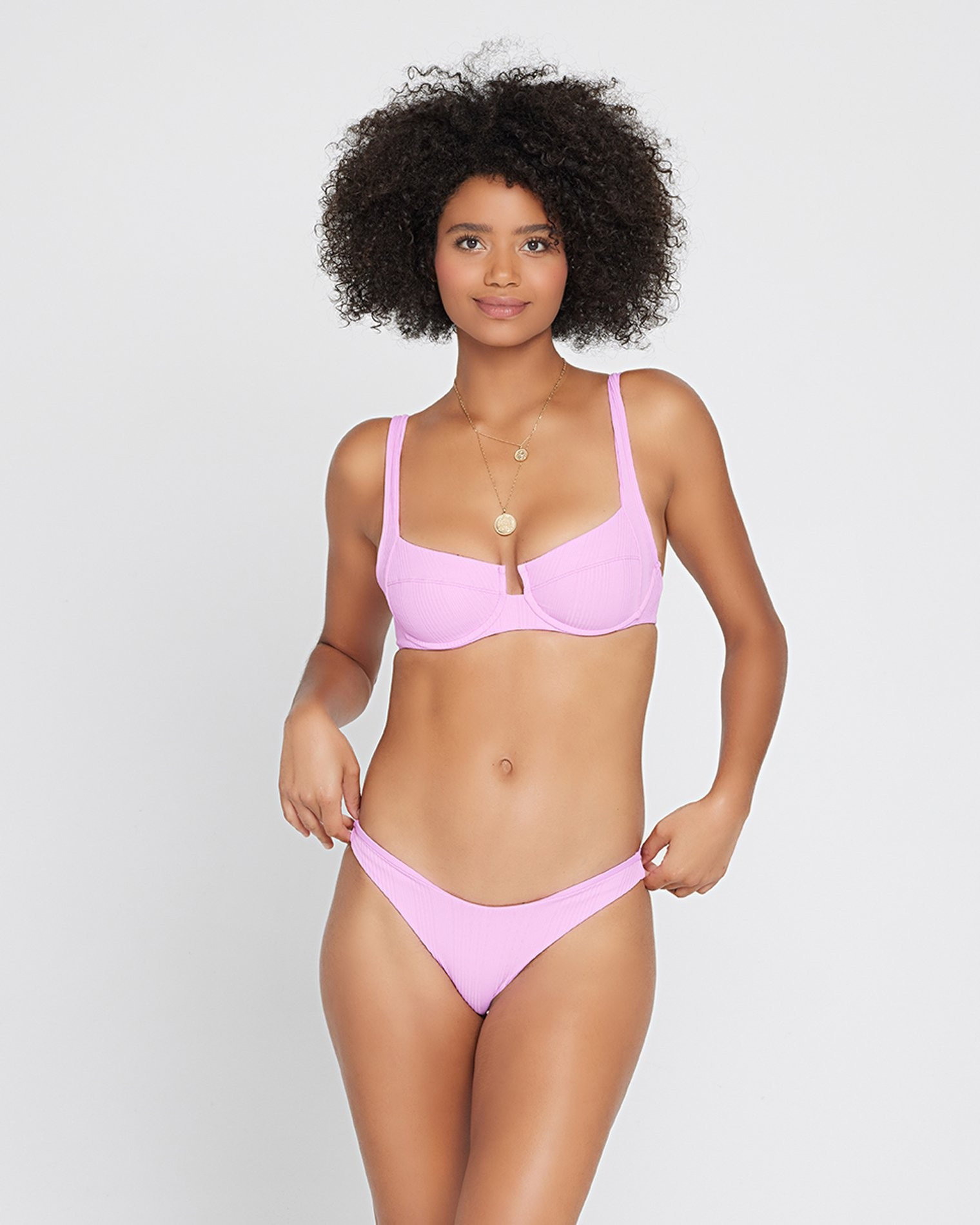 pointelle rib camellia bikini top | L*Space