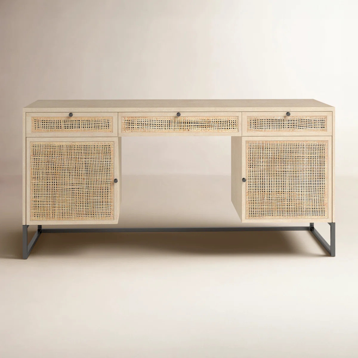 Noland Solid Wood Top Metal Base Executive Desk | Wayfair North America