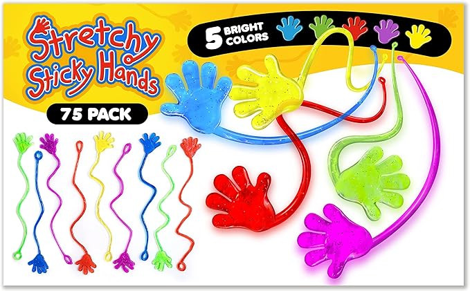 75 Pcs Bulk Sticky Hands for Kids - Mini Slappy Slap Little Small Hands Sticky Toy - Boys & Girls... | Amazon (US)