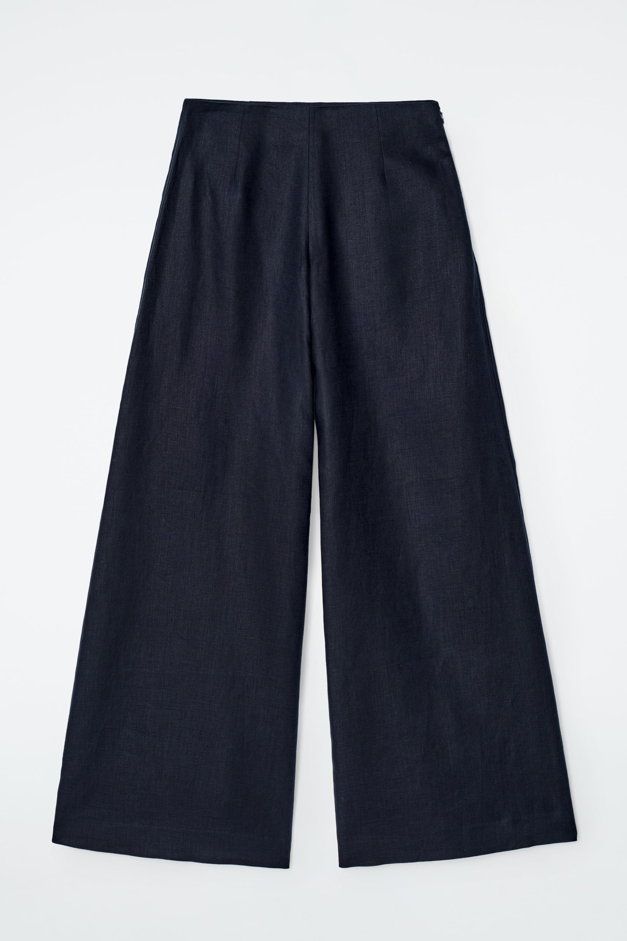 LINEN WIDE-LEG TROUSERS - NAVY | COS UK