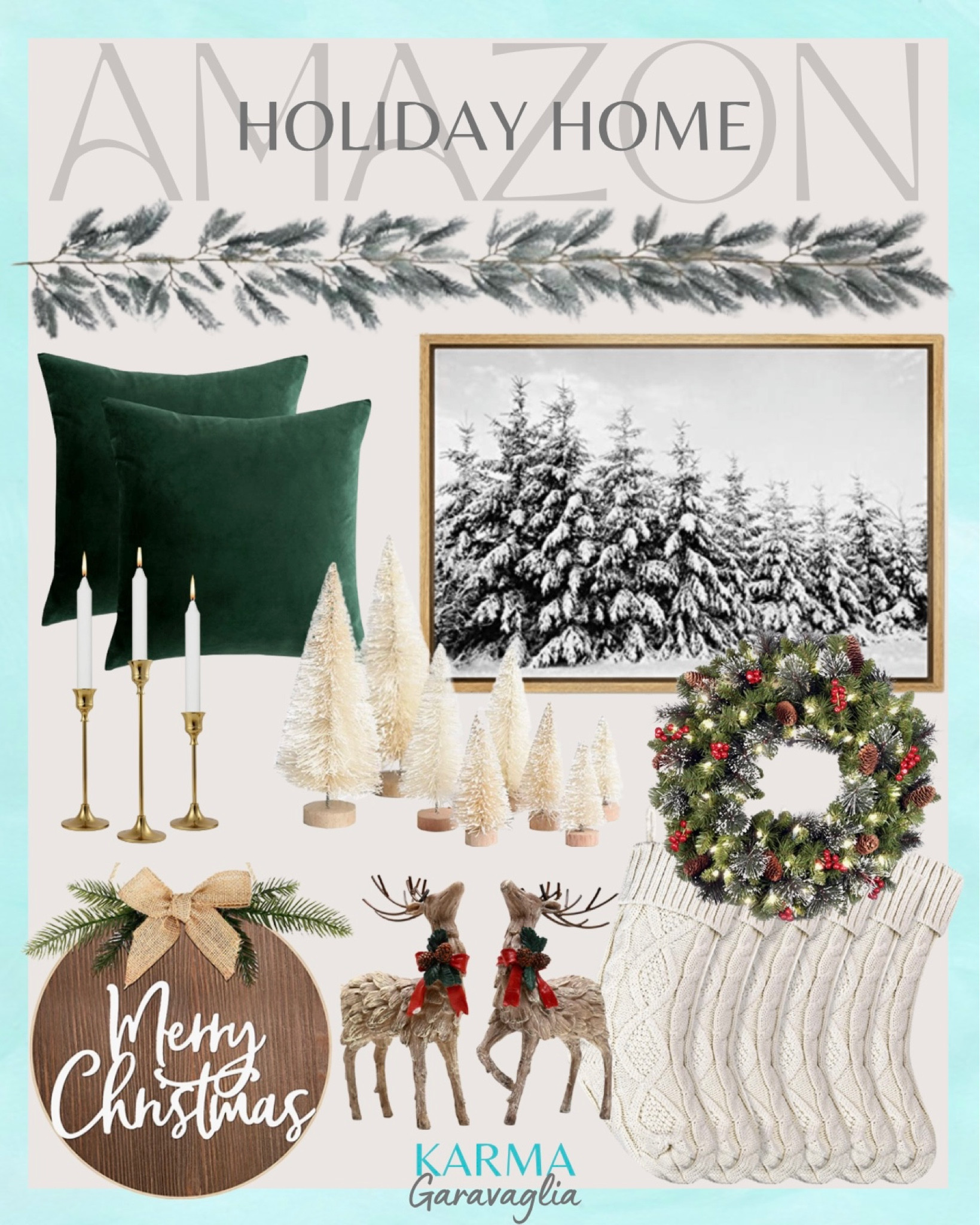 Amazon holiday, Christmas, Christmas decor, garland, wreath, Christmas decorations, velvet pillow, reindeer, candles, stocking, cable knit stocking, Christmas tree, #christmas #christmasdecor #amazonholiday #holidaydecor

Follow me @karmagaravaglia for more fashion finds, beauty faves, lifestyle, home decor, sales and more! So glad you’re here!! XO!!

#LTKunder50 #LTKstyletip #LTKHoliday