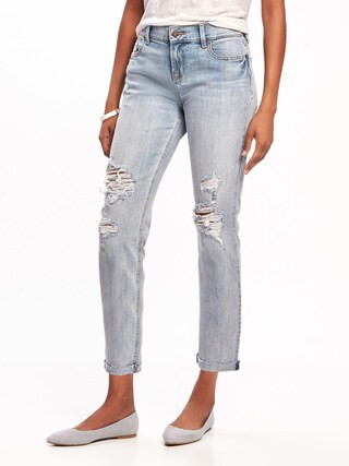 Boyfriend Straight Distressed Jeans for Women | Old Navy US