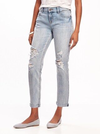 Boyfriend Straight Distressed Jeans for Women | Old Navy US